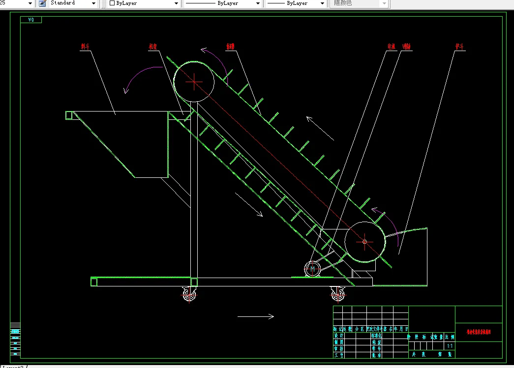 粮食收集装袋机简图