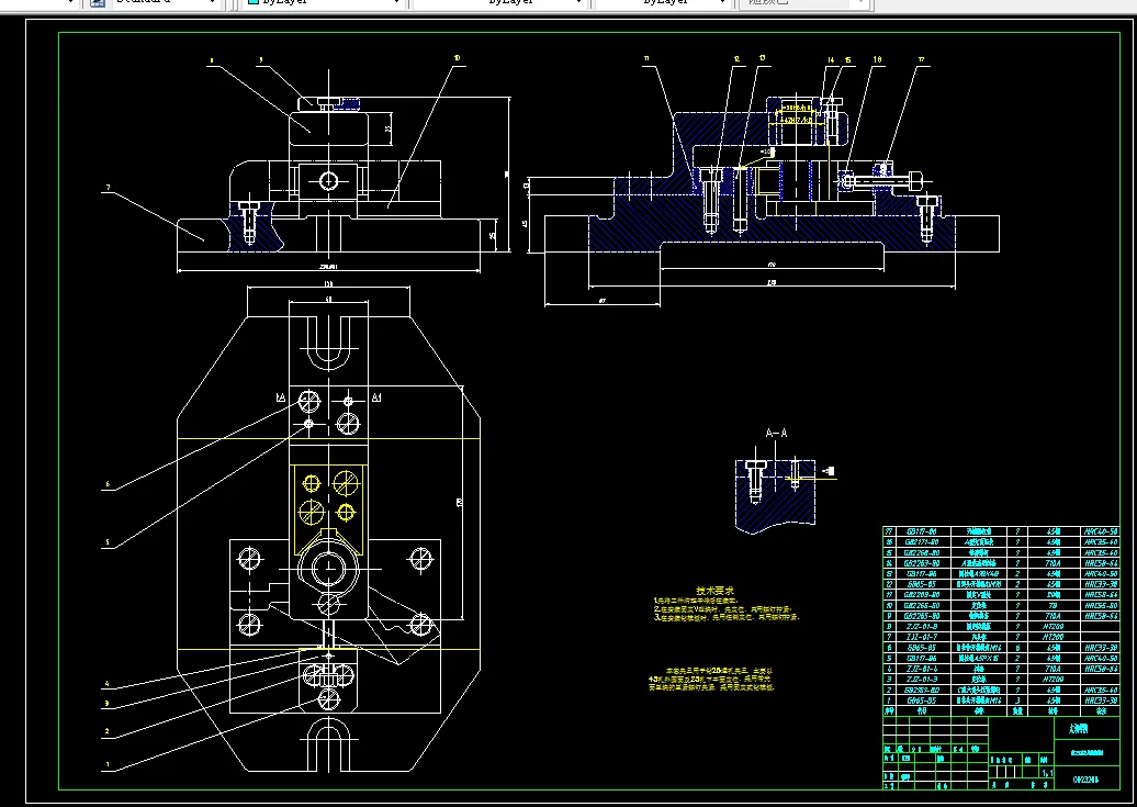 钻25孔夹具装配图