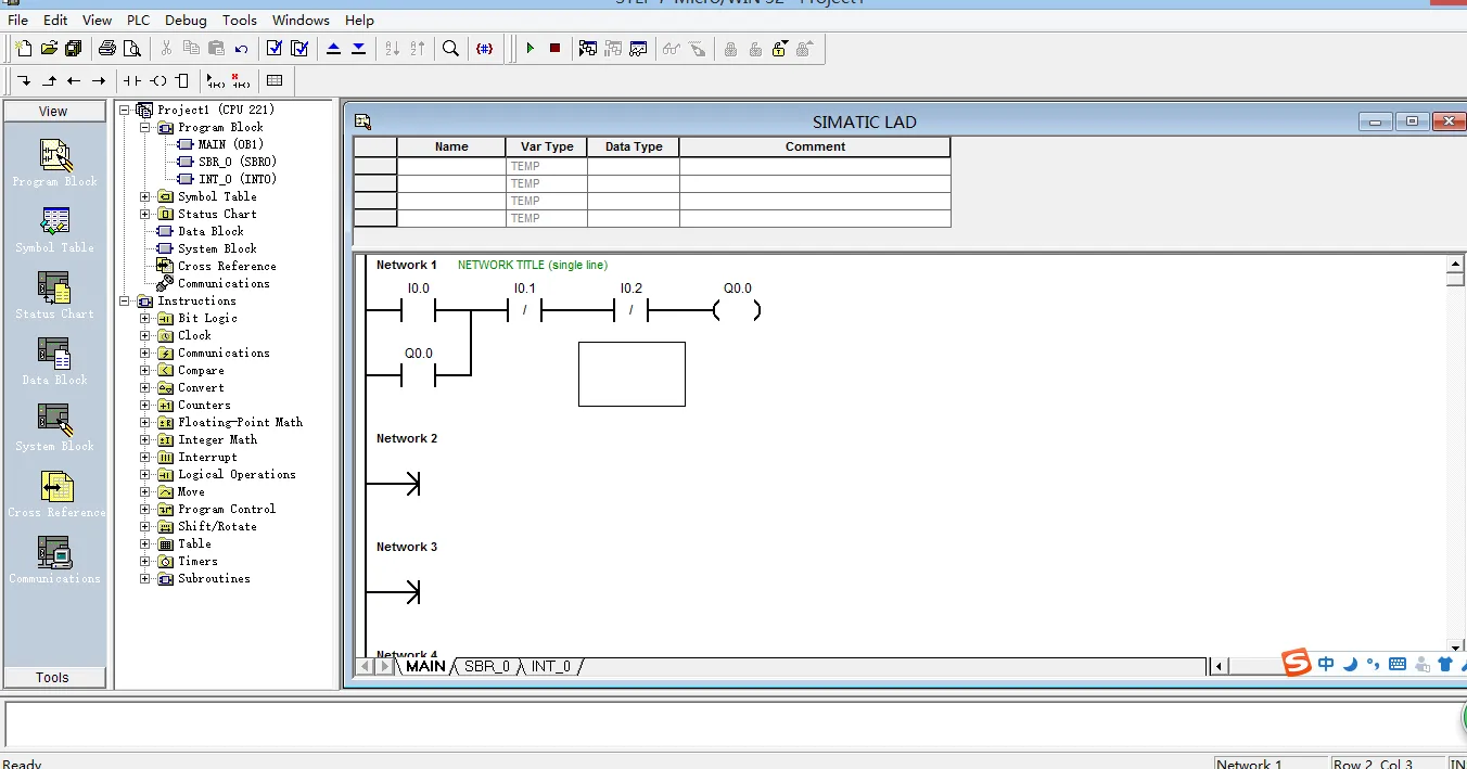 图4.1 手动控制的正反转线路图梯形图