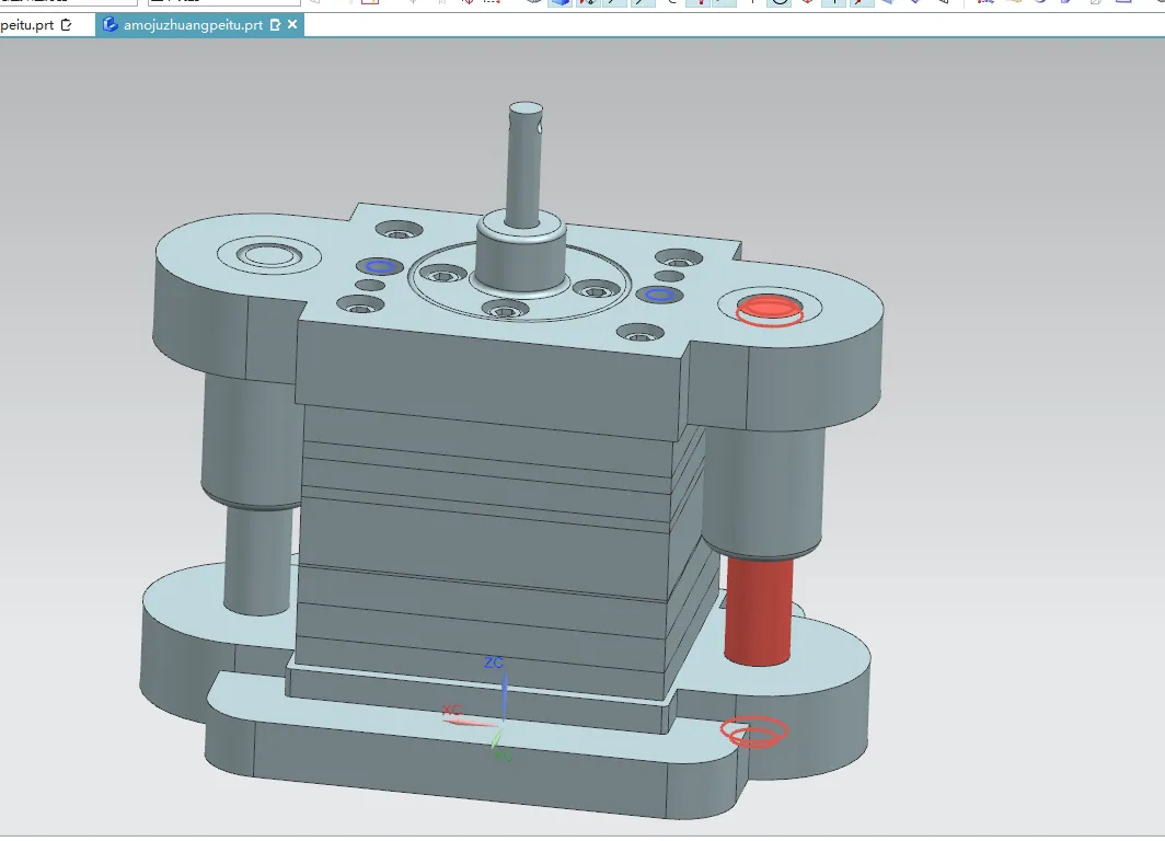 落料倒装3D装配图