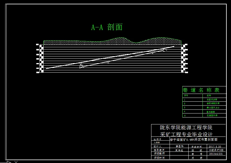 巷道布置剖面图