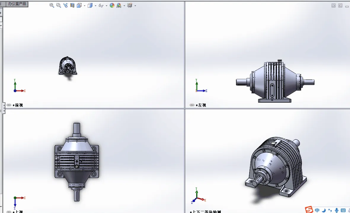B719-一级圆柱齿轮行星减速器设计和应力分析研究[含SW三维图]