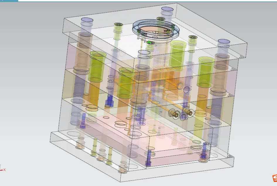 F847-四凸台积木注塑模设计【含UG三维图】