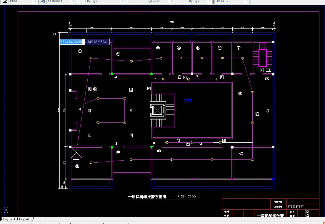 一层探测器报警布置图