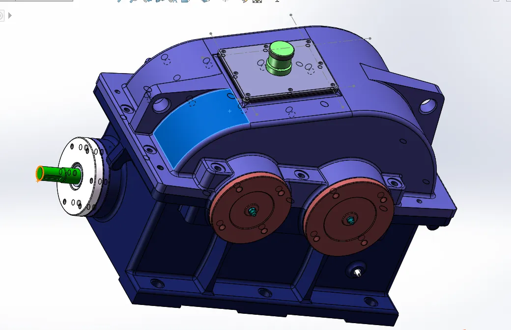 H405-带式运输机传动装置二级蜗杆齿轮减速器【含SW三维动画】F=2203N，V=0.30ms，D=300-