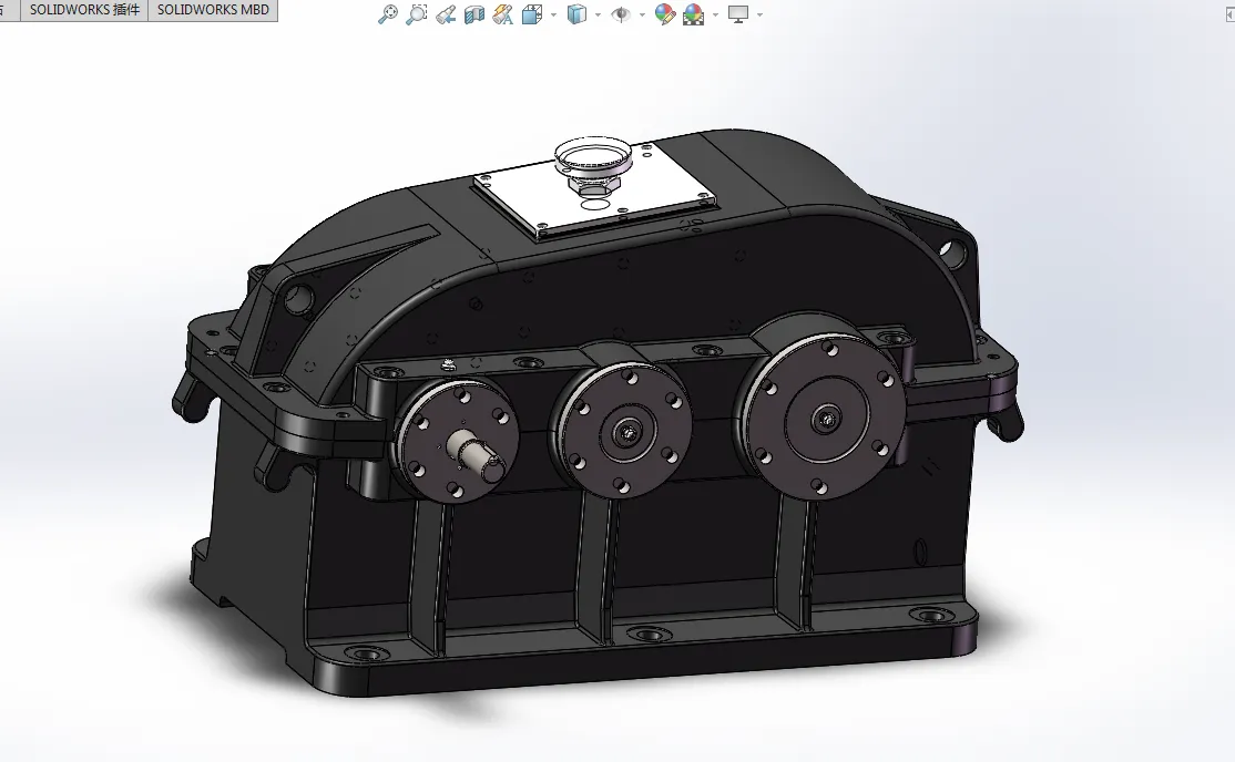 H417-带式输送机传动装置二级圆柱齿轮减速器【含SW三维动画】F1652N，V0.86ms，D270