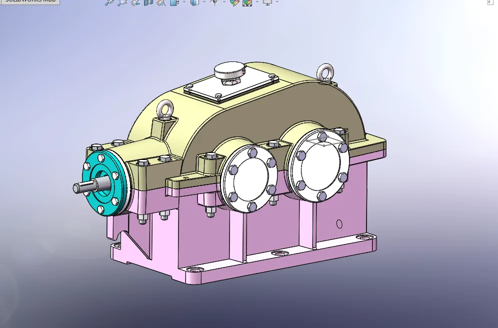 H432-圆锥圆柱二级减速器设计【含SW三维动画】F=1528N D=310 V=1.41