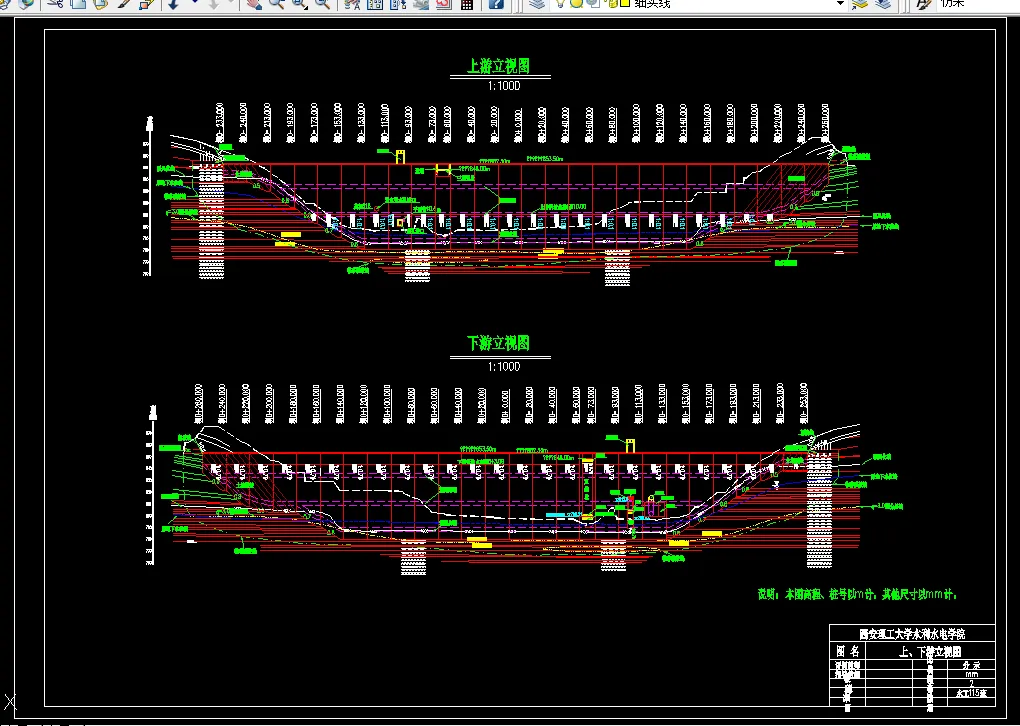 上、下游立视图
