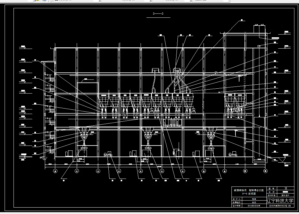 破粉碎混合工段3-3剖面图