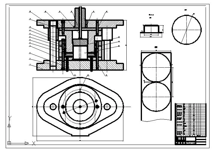 落料拉深模装配图