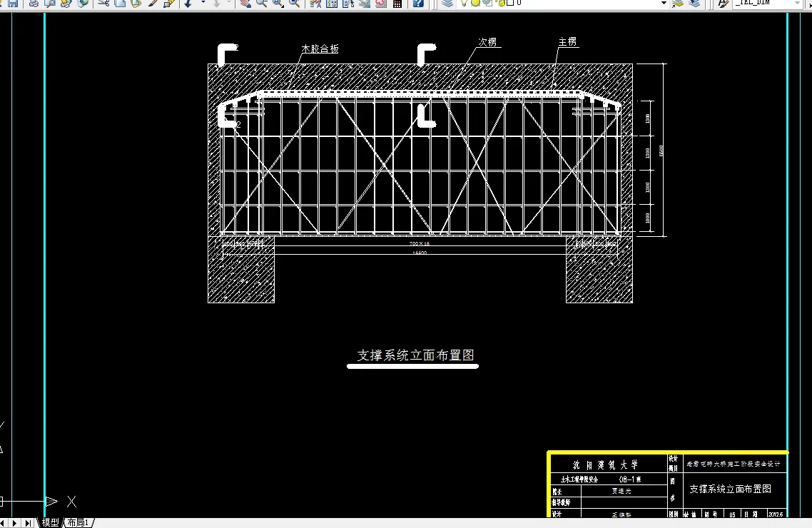 支撑系统立面布置图