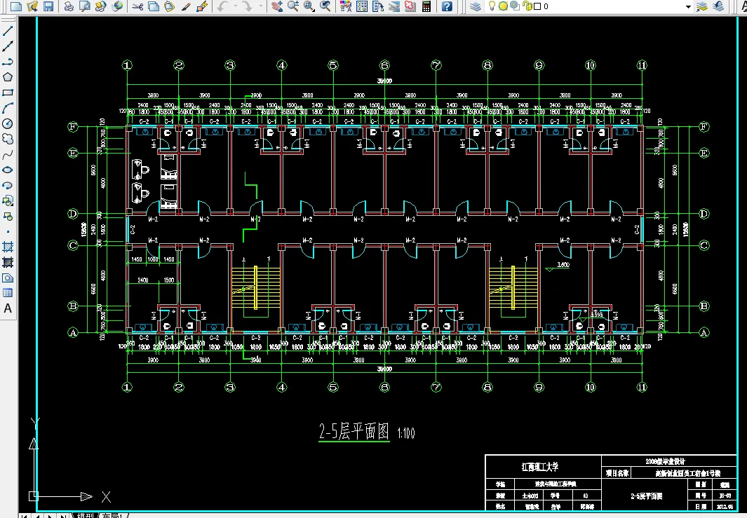 i973-高新创业园员工六层宿舍楼设计-3729平米