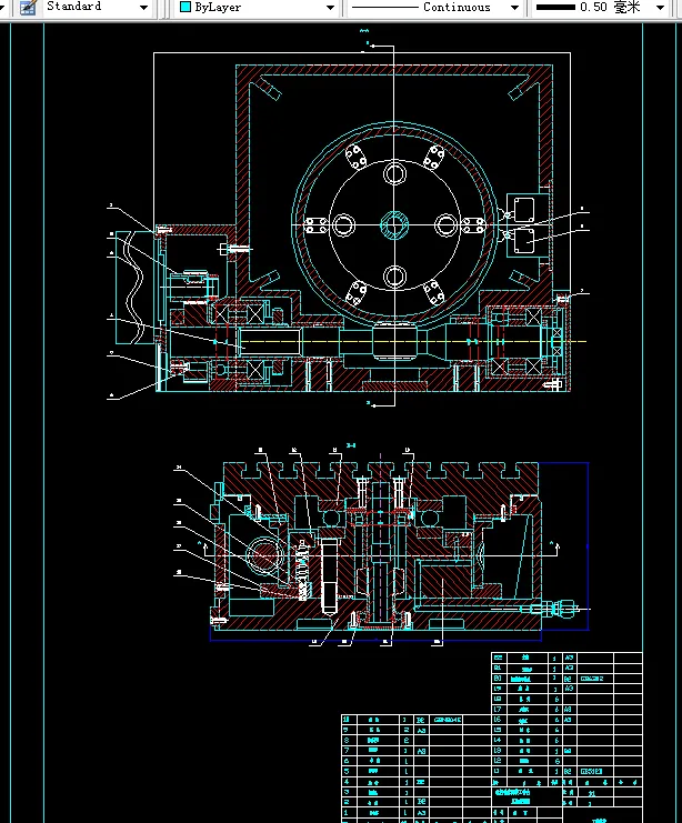 数控钻床回转工作台系统装配图