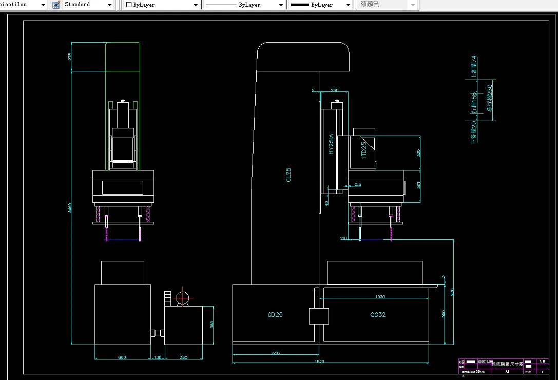 机床联系尺寸图
