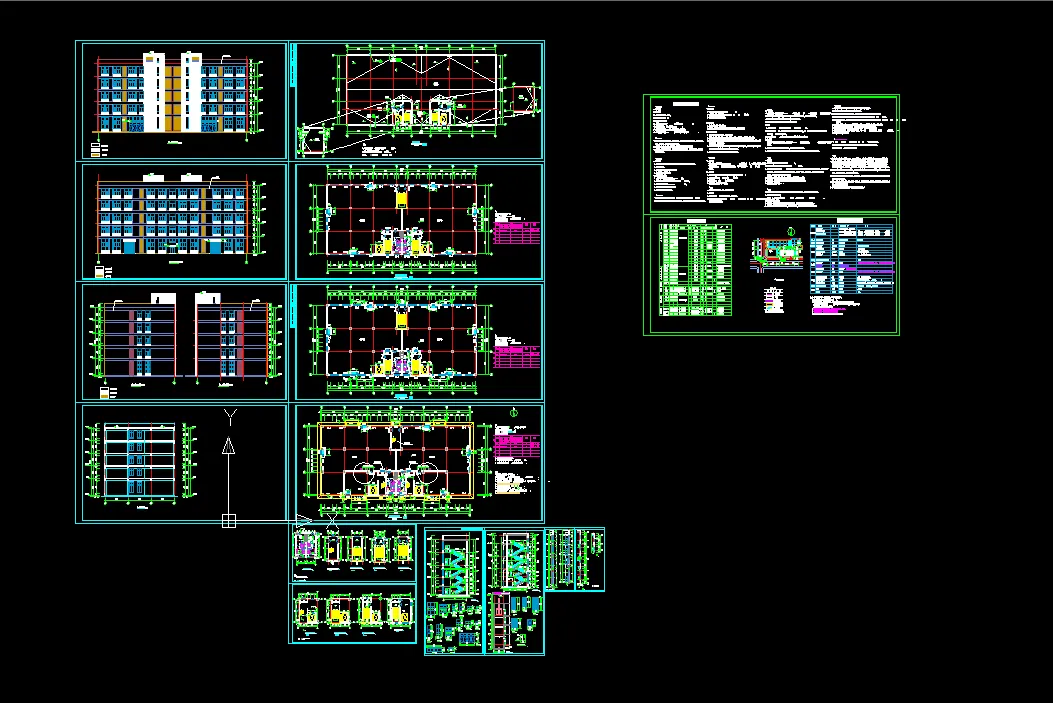 J497-某多层混凝土框架工业厂房设计-5层。6576平米