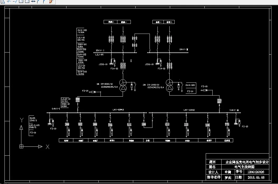J879-企业降压变电所电气初步设计