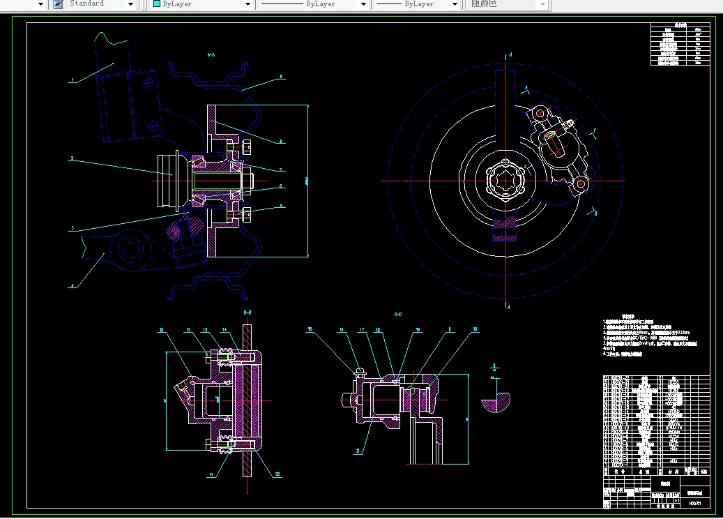 K053-捷达汽车浮动钳盘式制动器制动器设计