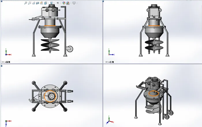 K570-小型植树挖坑机设计[含SW三维图]