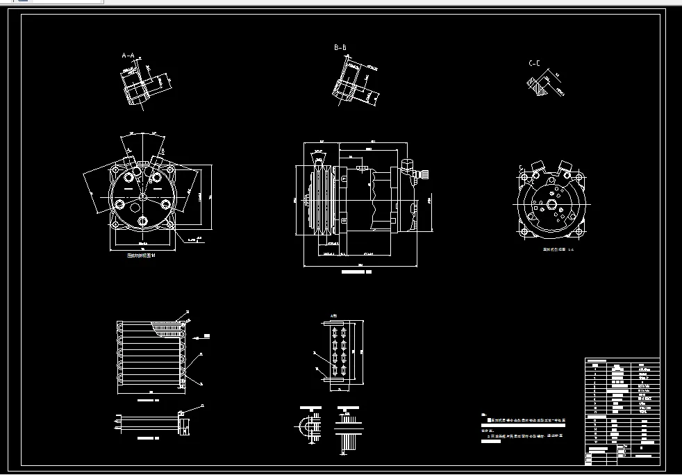 A0-压缩机外形图及蒸发器外形图