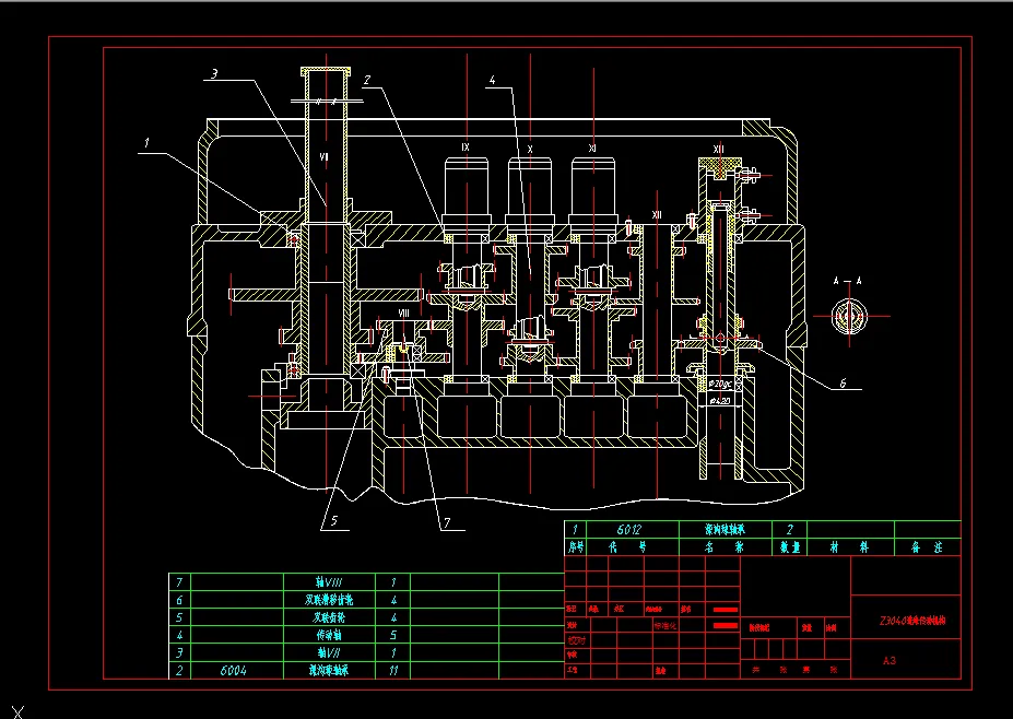 A3-Z3040进给传动机构
