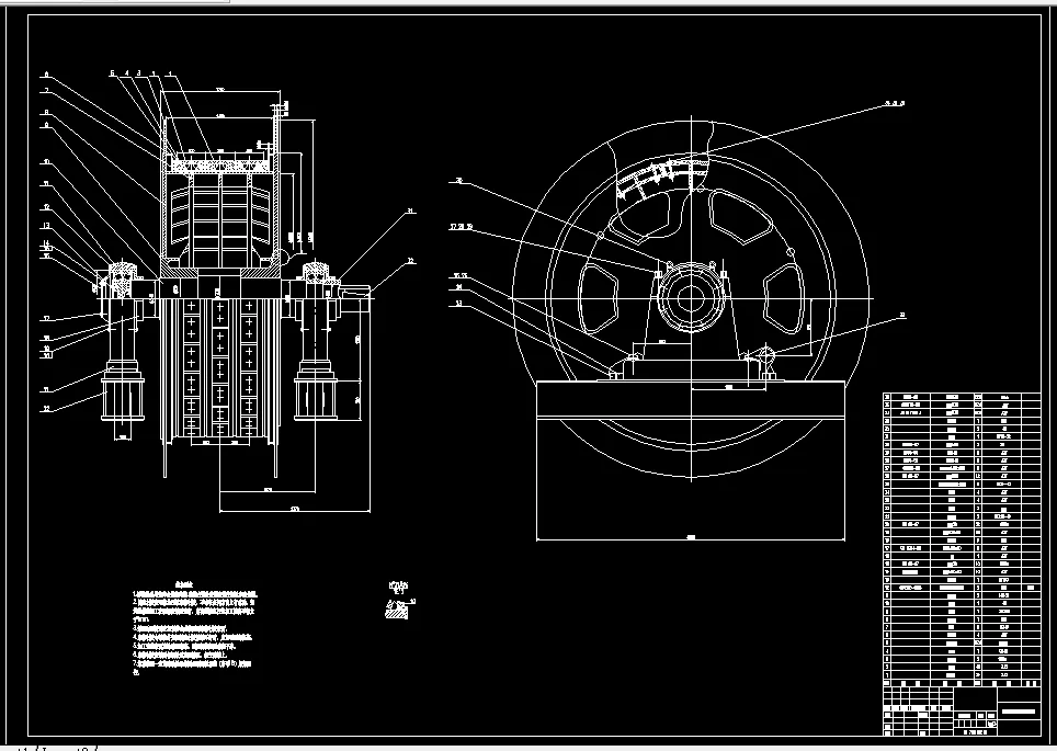 提升机主轴装置机构部分