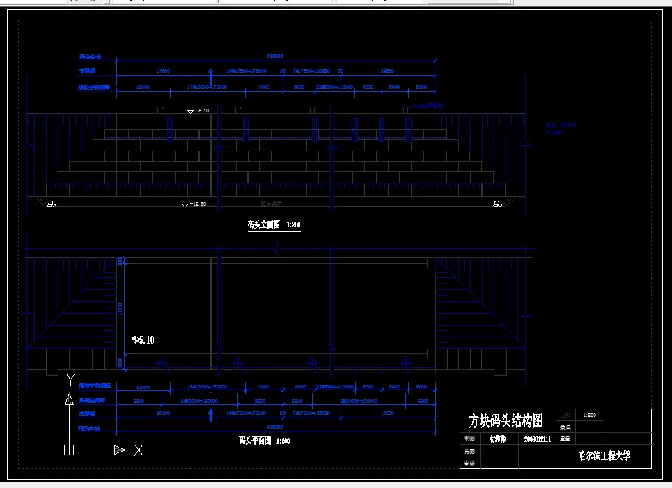 空心方块平面图、立面图