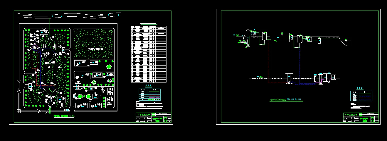 污水平面图+高程图