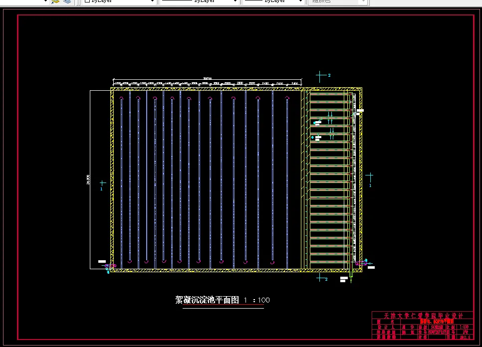 絮凝池、沉淀池平面图