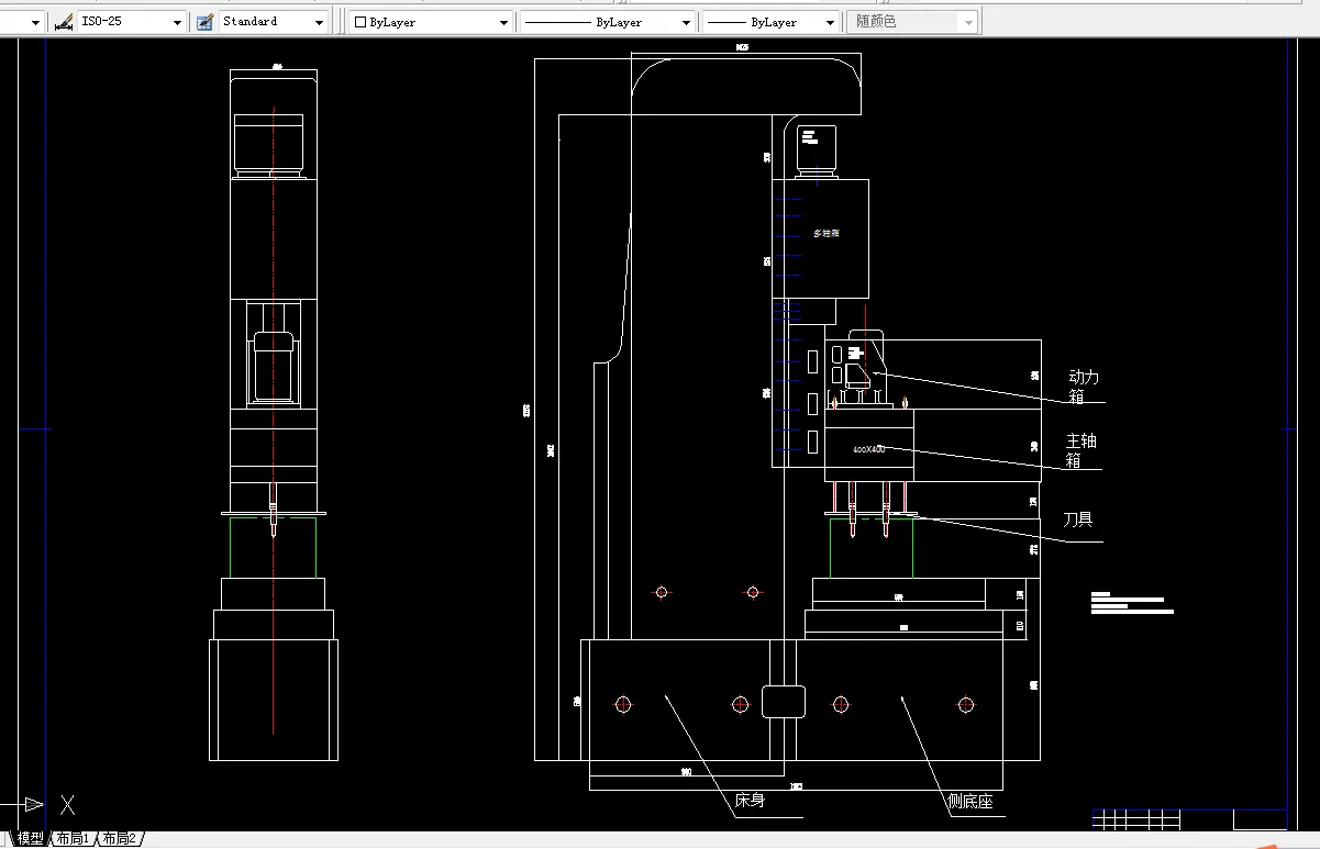 机床联系尺寸图