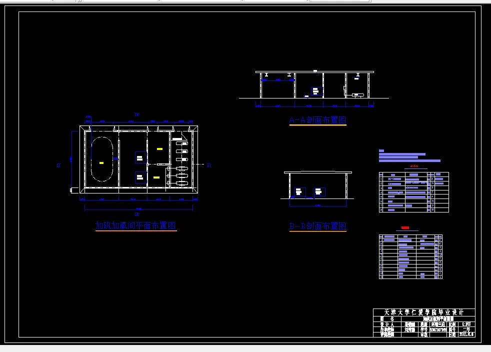 加矾加氯间平剖面图