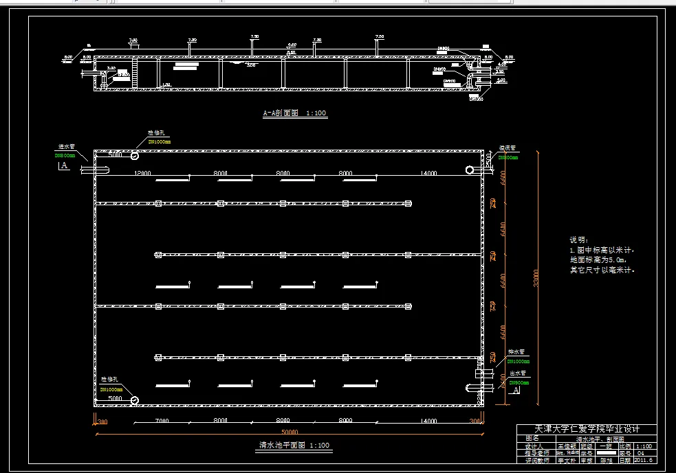 清水池平、剖面图