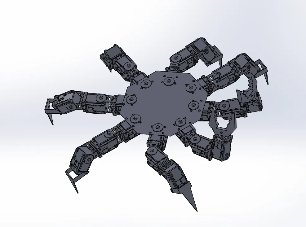 M454-六足仿生机器蟹的设计-机械螃蟹机器人[含三维图]