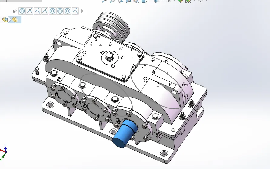 M498-二级斜齿圆柱减速器设计F=3000 V=0.8 D=350-含SW三维图
