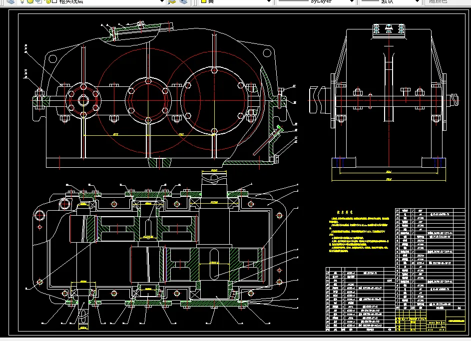 M541-二级展开式斜齿圆柱齿轮减速器设计T=1000 V=0.88 D=355