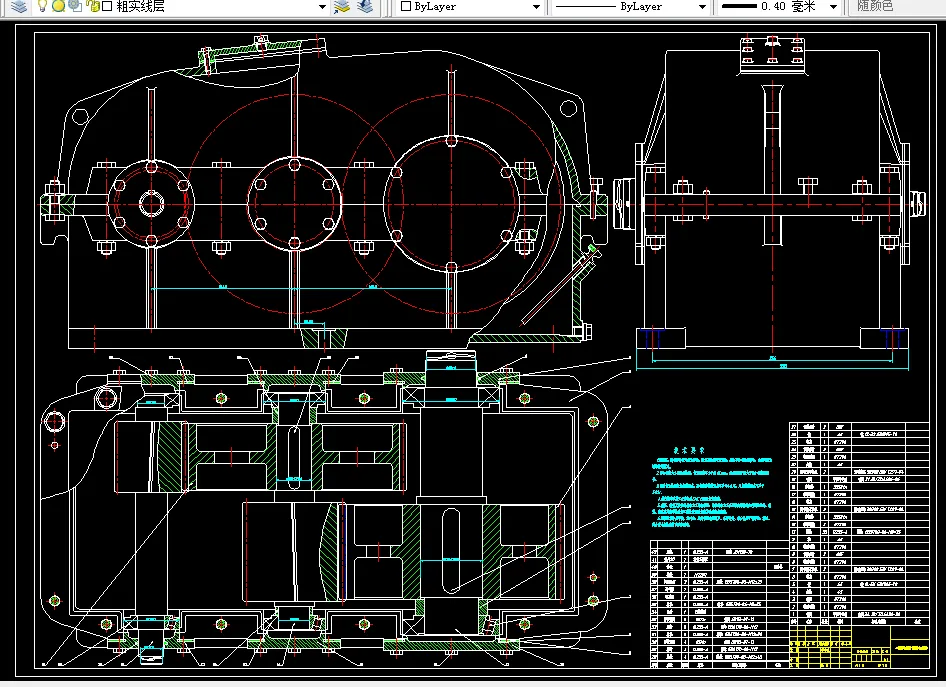 M554-二级展开式斜齿圆柱齿轮减速器设计F=5000 n=60 D=325