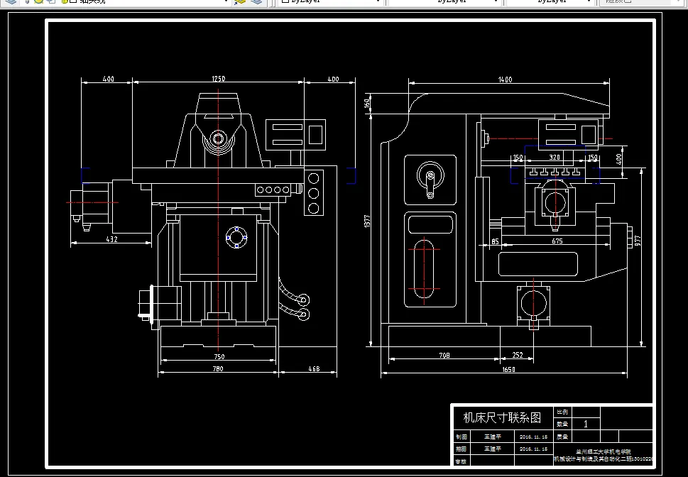 A0-机床尺寸联系图