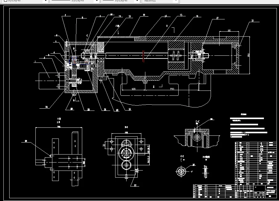 横向进给装配图
