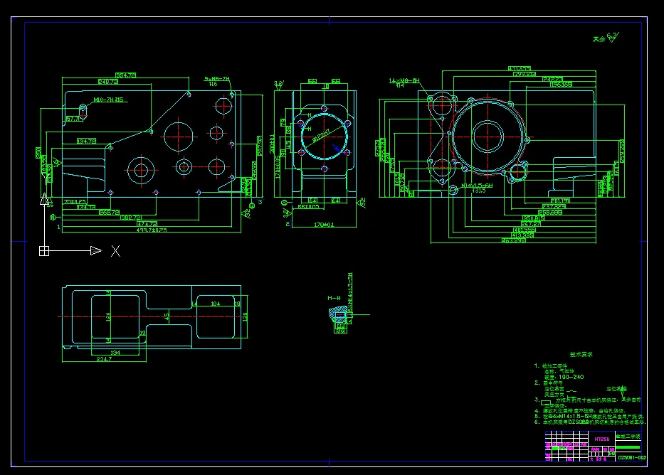 P008-ZH1105柴油机气缸体三面攻螺纹组合机床（右主轴箱）设计