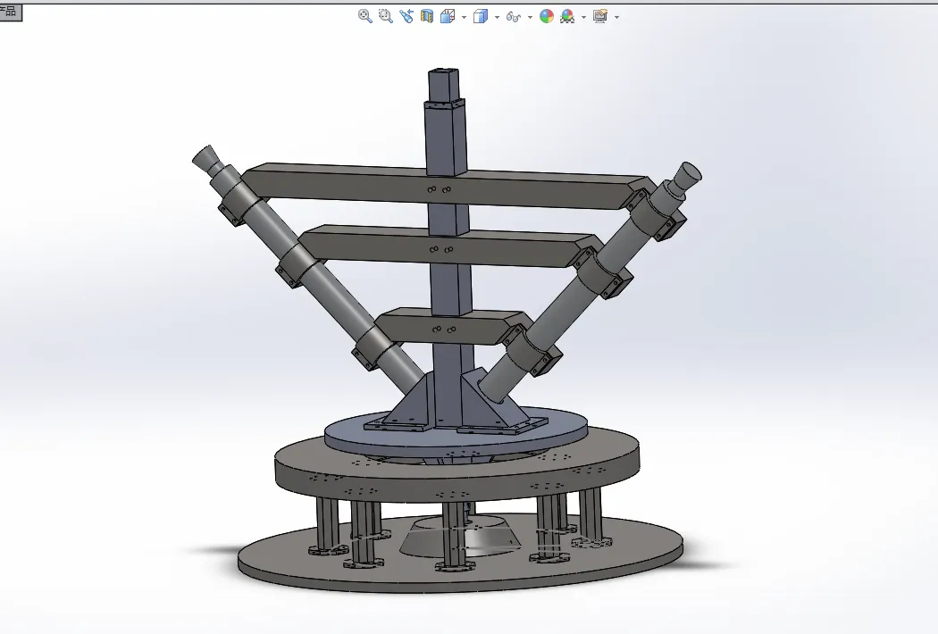 Q129-旋架式加速度过载模拟实验台结构设计与分析[含SW三维图]