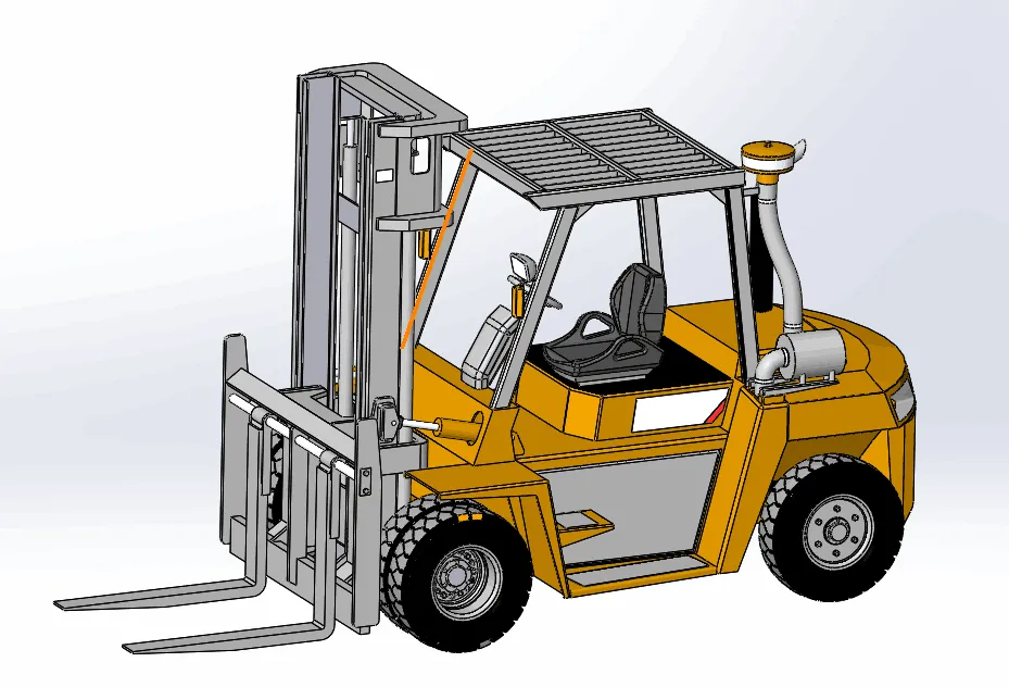 R205-叉车主体结构的有限元设计与安全性能分析[含SW三维图]