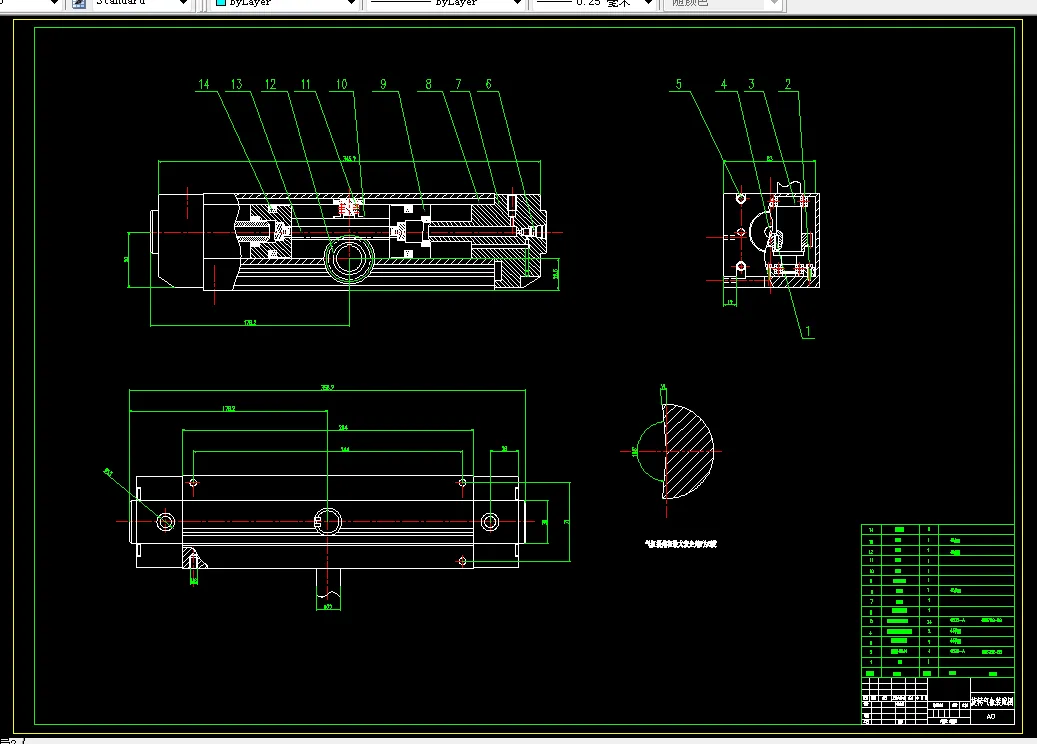 旋转气缸装配图