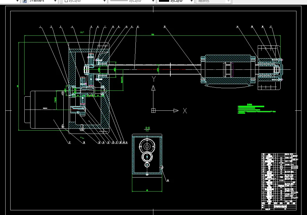 纵向进给装配图