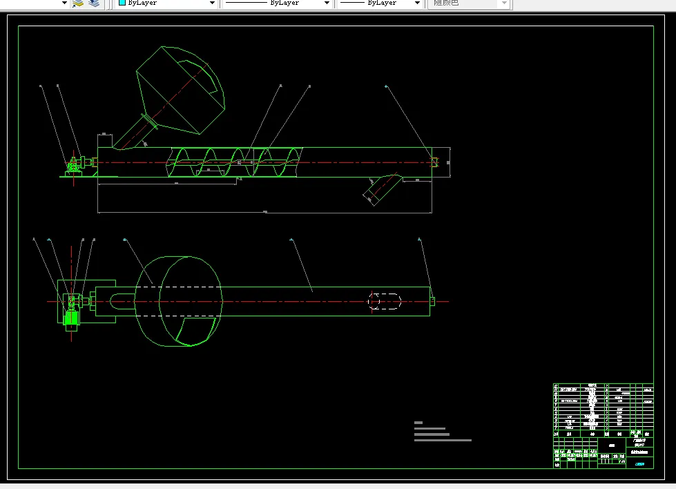 螺旋输送机装配图
