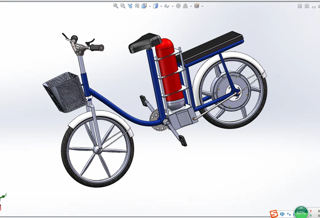 D816-压缩空气动力自行车的设计[含SW三维图]
