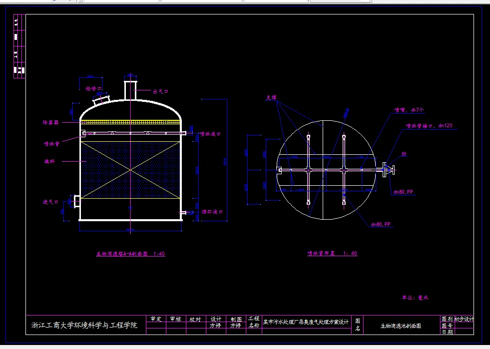 生物滴滤池剖面图