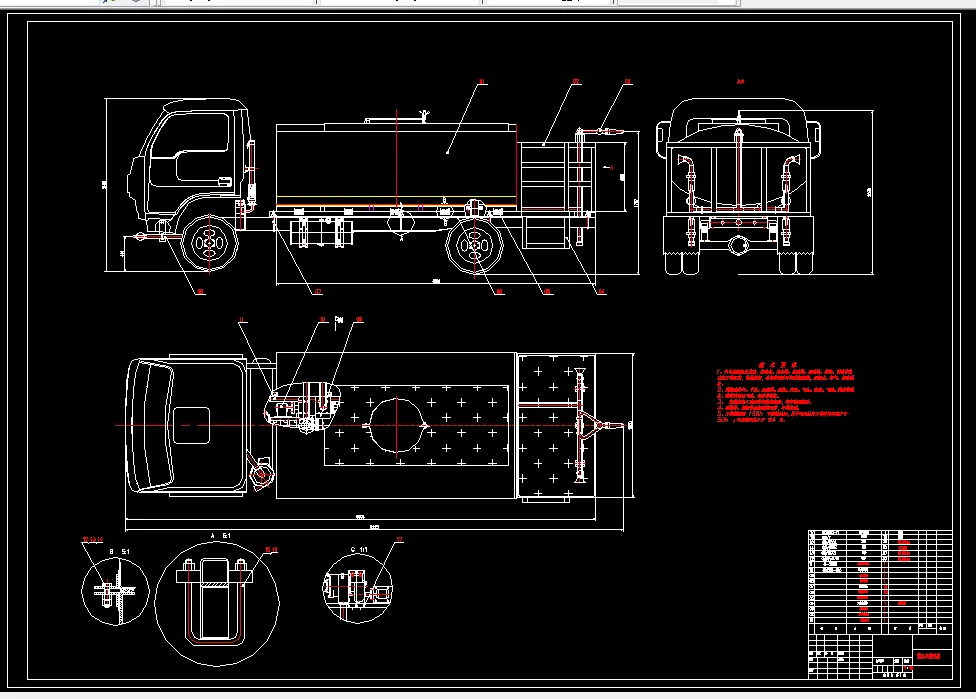 D915-二类底盘改装三吨多功能洒水车设计