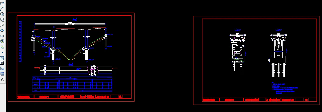 主桥总体布置图（一）和二