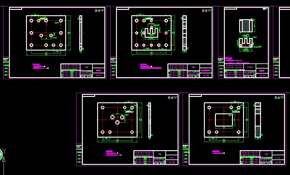 下垫板，固定板，凸凹模，上垫板