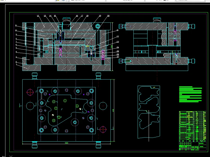 落料冲孔模装配图