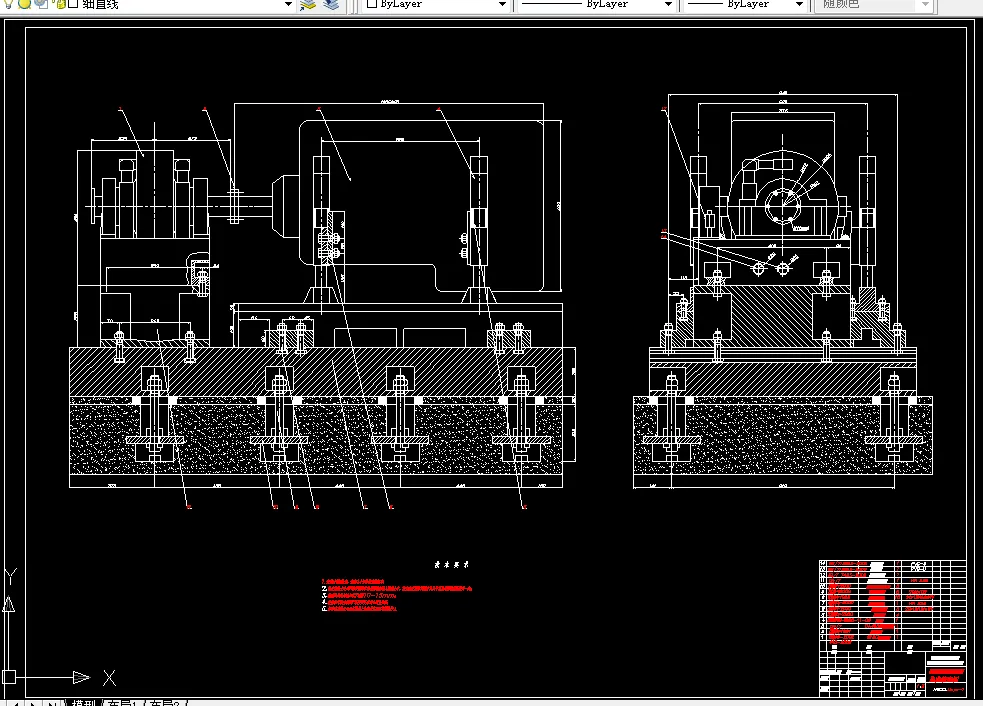 发动机测功机总成装配图